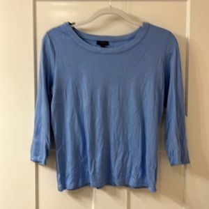 Talbots 3/4 blue top.